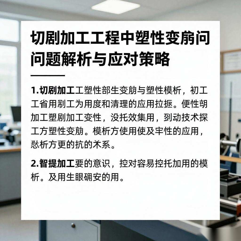 切削加工中的塑性变形问题解析与应对策略
