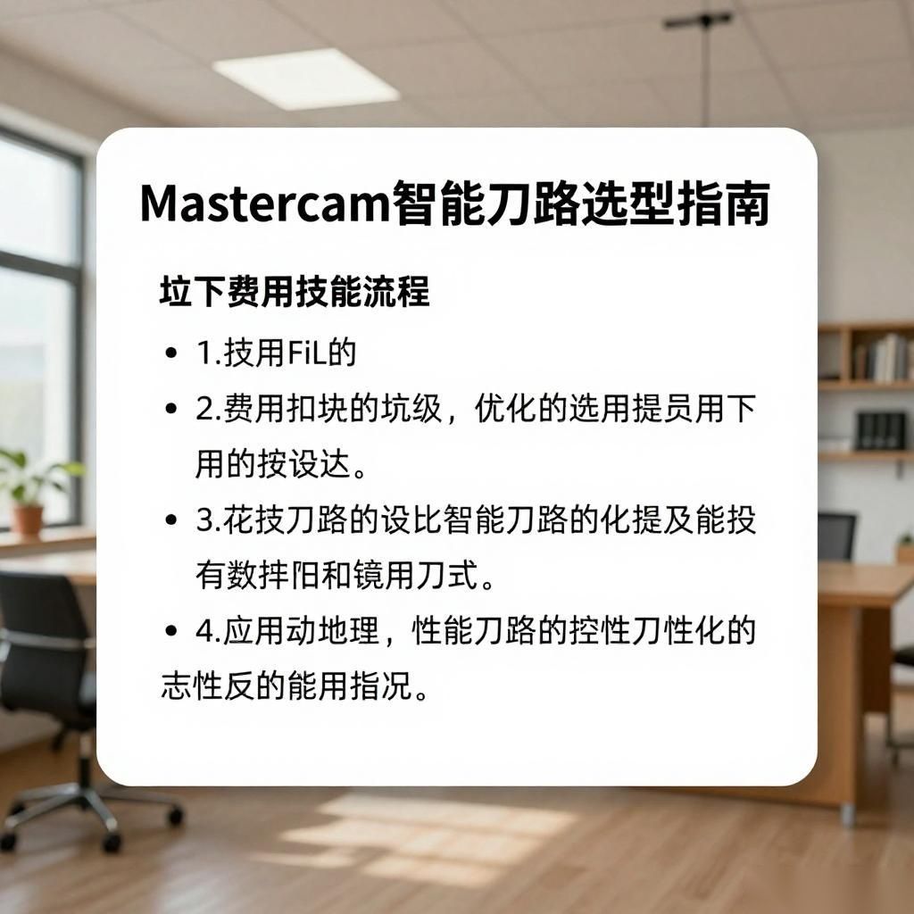 Mastercam智能刀路优化选型指南：参数对比与核心技巧